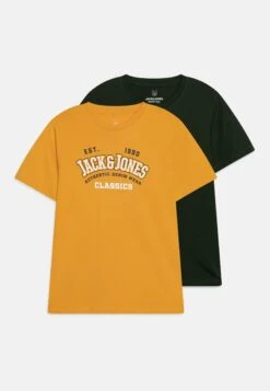 Jack & Jones Junior Jjelogo Tee Neck 2 Pack - T-Shirt Print - Mountain View/Gold