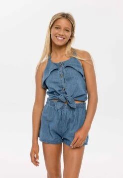 Minoti 2 Pcs Set - Jeansshort - Blue Denim