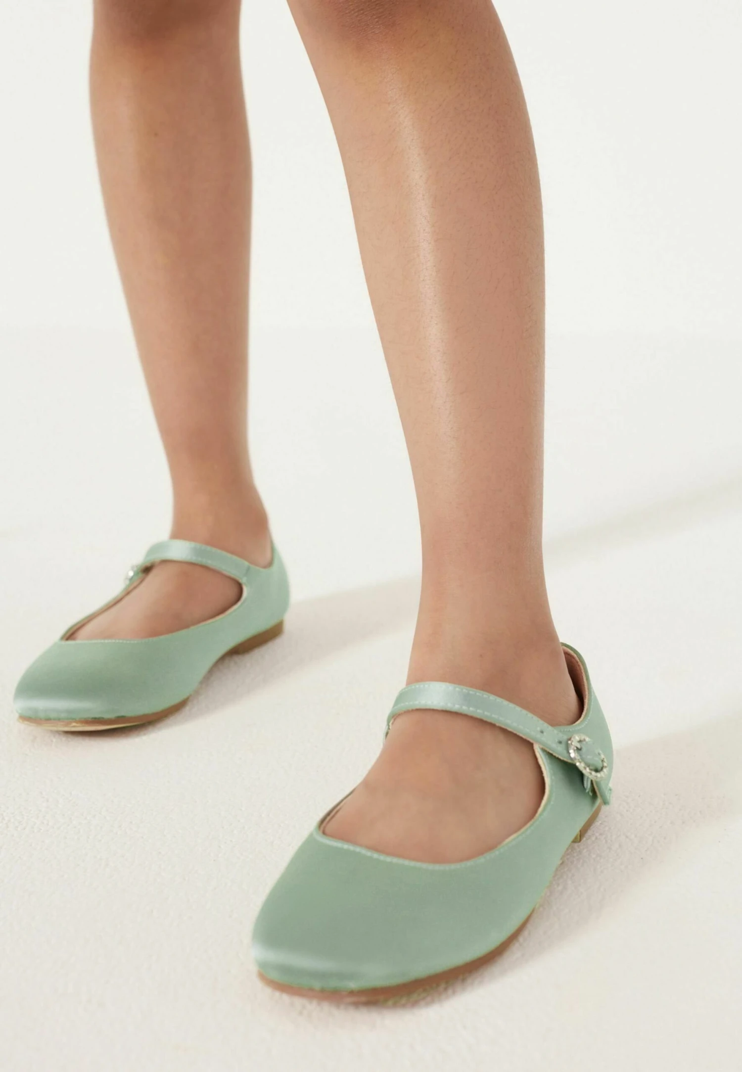 Next Square Toe Mary Jane Occasion - Ballerina'S Met Enkelbandjes - Sage Green Satin Stain Resistant 3 Next Square Toe Mary Jane Occasion - Ballerina'S Met Enkelbandjes - Sage Green Satin Stain Resistant