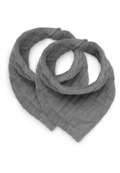 Jollein Bandana Wrinkled 2 Stuks - Slabbetje - Grey